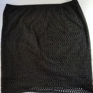 Lane Bryant Black Skirt Elastic Waist Zip Size 28